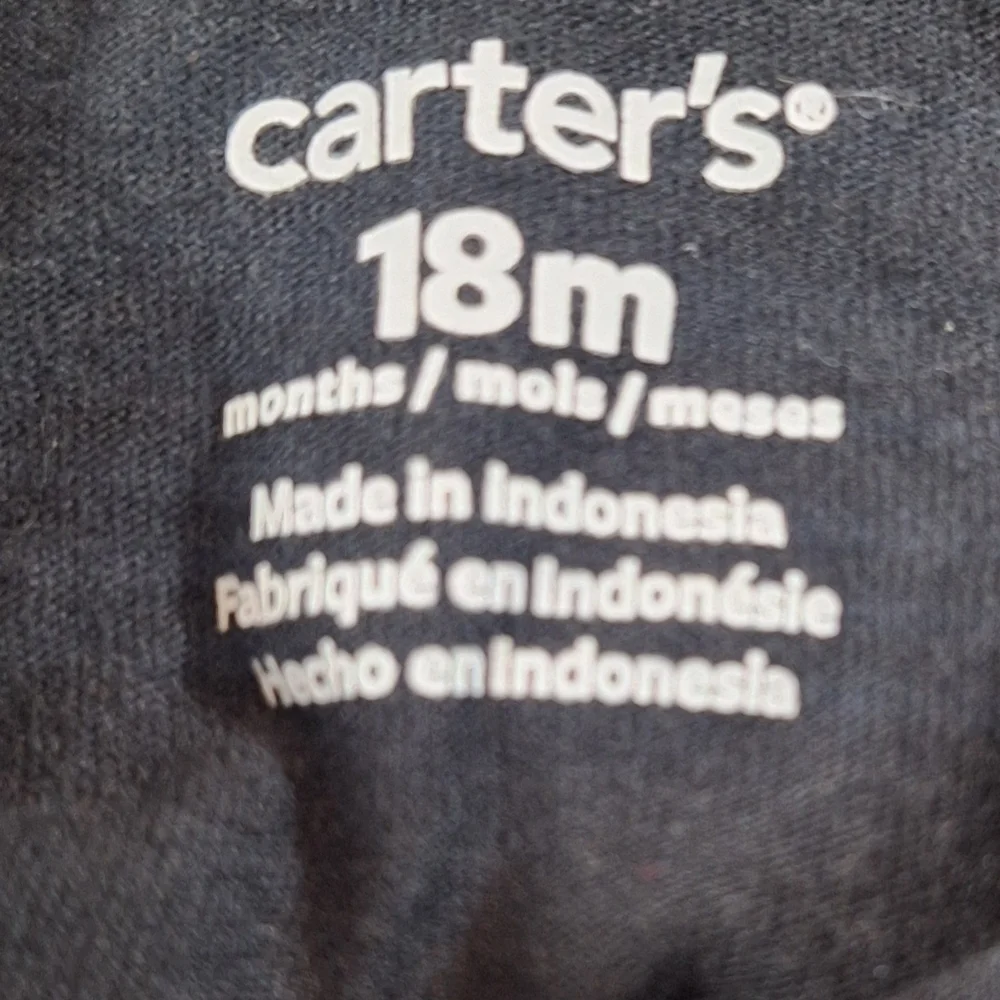 #1869 Carter's Gray 2pc St Black Hoodie & Leggings with Ruffle Detail Sz.18m